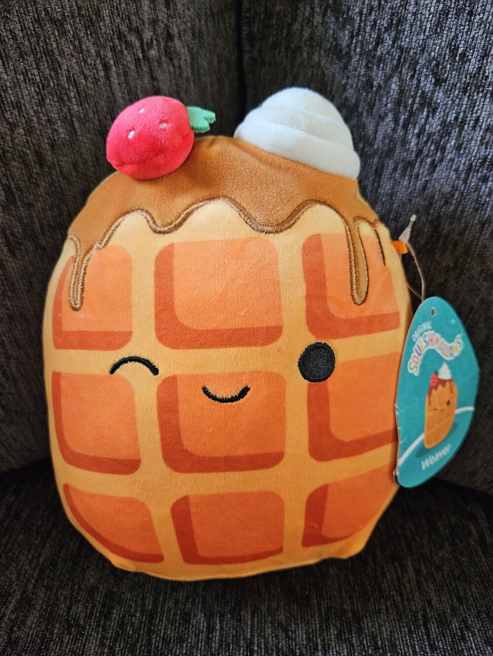Squishmallows Weaver Snack Plush with Red Strawberry & White Cream 8"